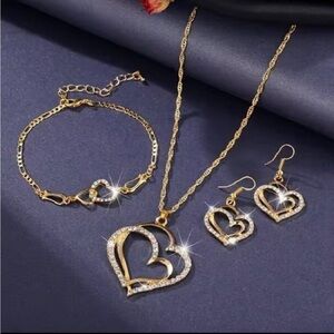 NWT 18K Gold Plated Jewelry Three Piece Set